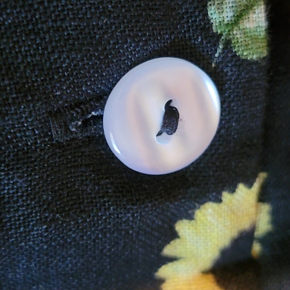 Sleeper Baccara Linen Sunflower Flare Leg Jumpsuit - Picture 9 of 12